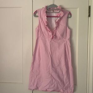 Lilly Pulitzer pink seersucker shift dress